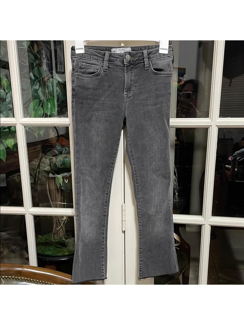 Free People Gray Ankle Cropped Jeans Size W24